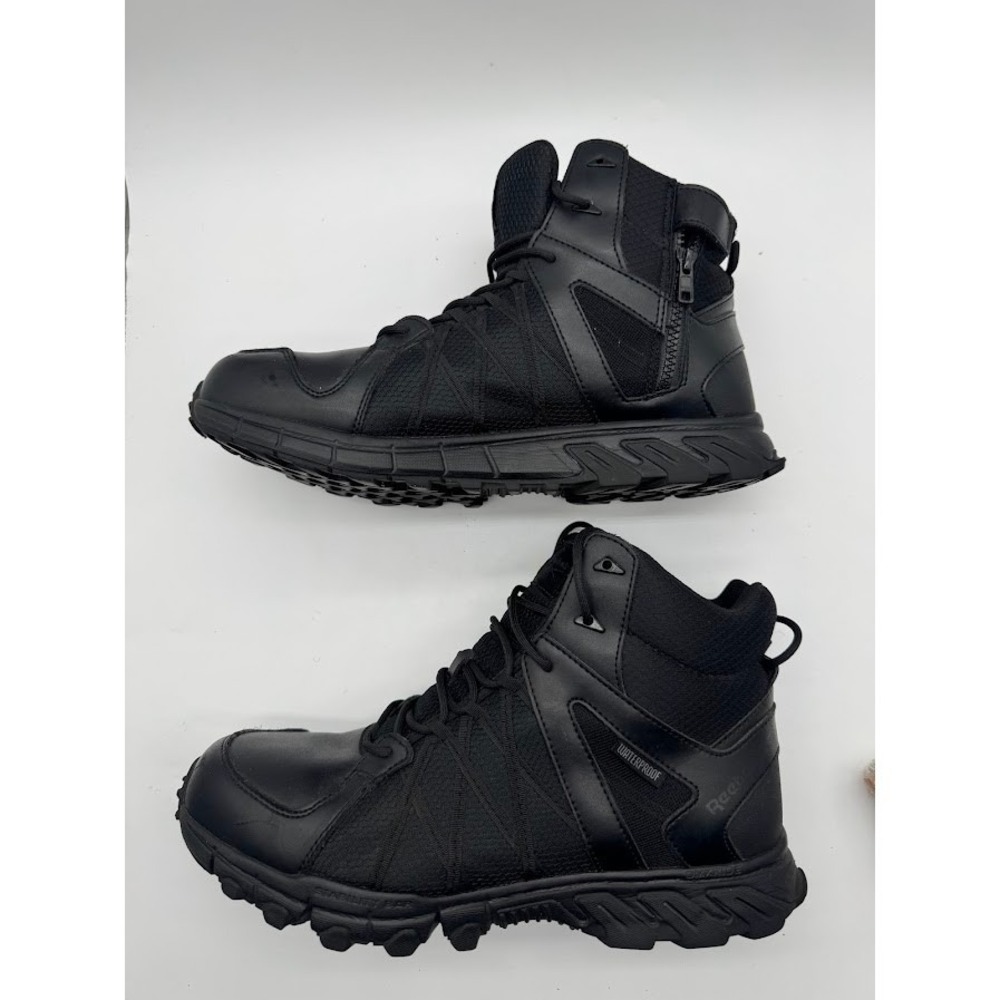 Reebok Men Black Tactical Waterproof Side Zip Duty Boots Size 13 RB8805 Military